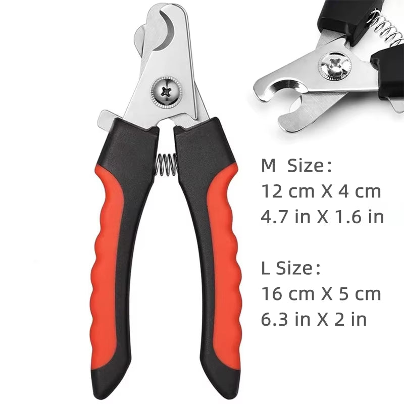 Professional Pet Nail Clipper with Safety Guard Stainless Steel Scissors Cat Dog for Claw Care Grooming Supplies Size Fits