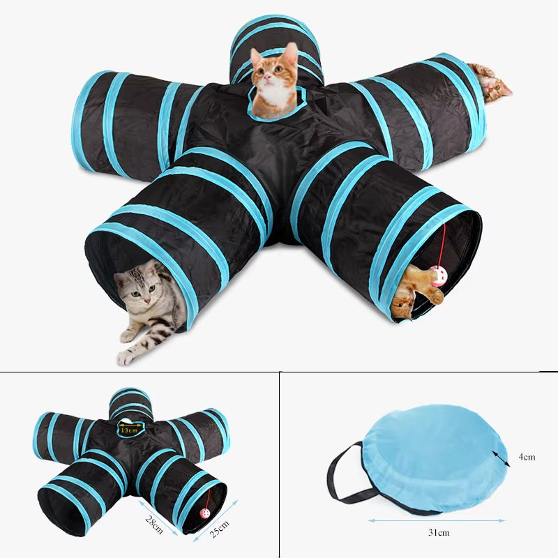 5/4/3Holes Pet Cat Tunnel Funny Toys for Cats Foldable Cat Toys Interactive Cat Rabbit Animal Play Games Tunnel Chat Pet Product