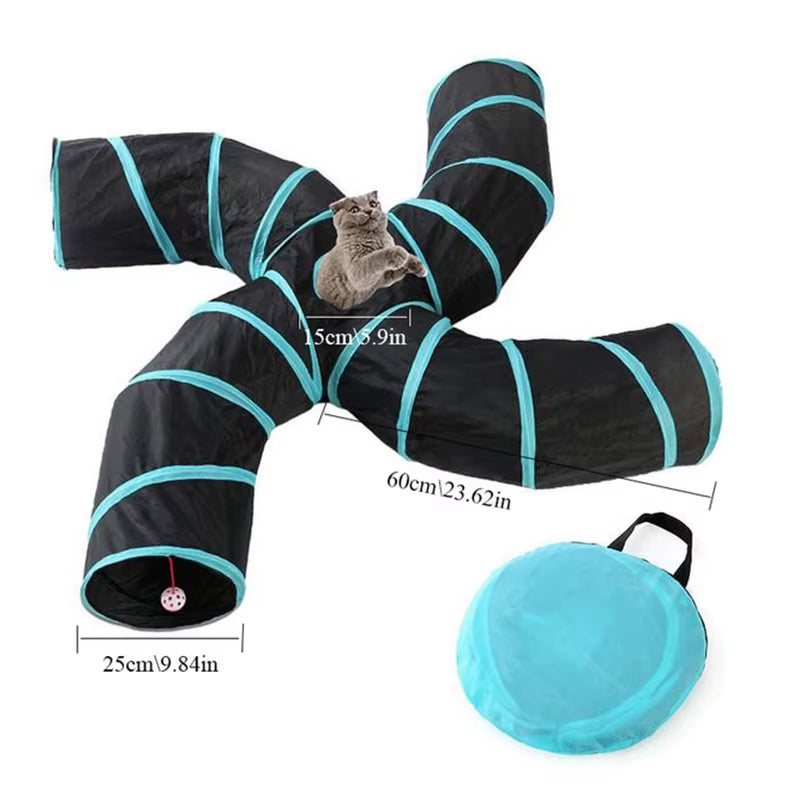 5/4/3Holes Pet Cat Tunnel Funny Toys for Cats Foldable Cat Toys Interactive Cat Rabbit Animal Play Games Tunnel Chat Pet Product