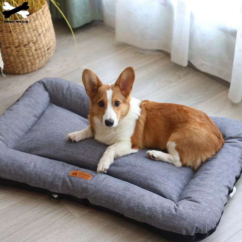 Soft Dog Bed Mattress Mat Crate Kennel Pad Washable Cloth Anti-Slip Bottom Indoor Outdoor for Large Medium Small Dogs Cats