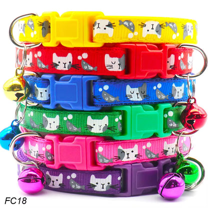 100Pcs Dog Collar with Bells Adjustable Customize Necklace Puppy Kitten Collar Accessories Pet Shop Products Rabbit Neck Strap
