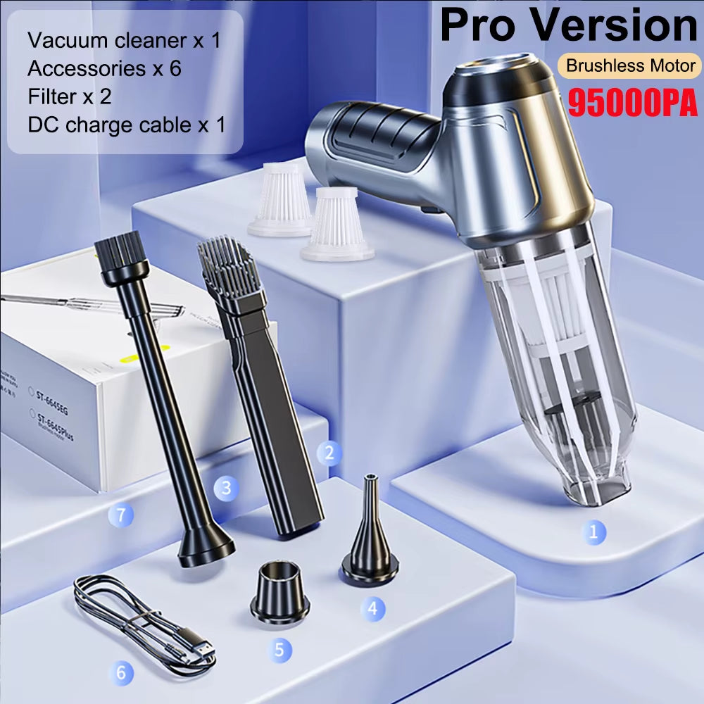 Car Vacuum Cleaner 95000PA Strong Suction Handheld Wireless Vacuum Cleaner for Car Household Portable Vacuum Cleaner Blower