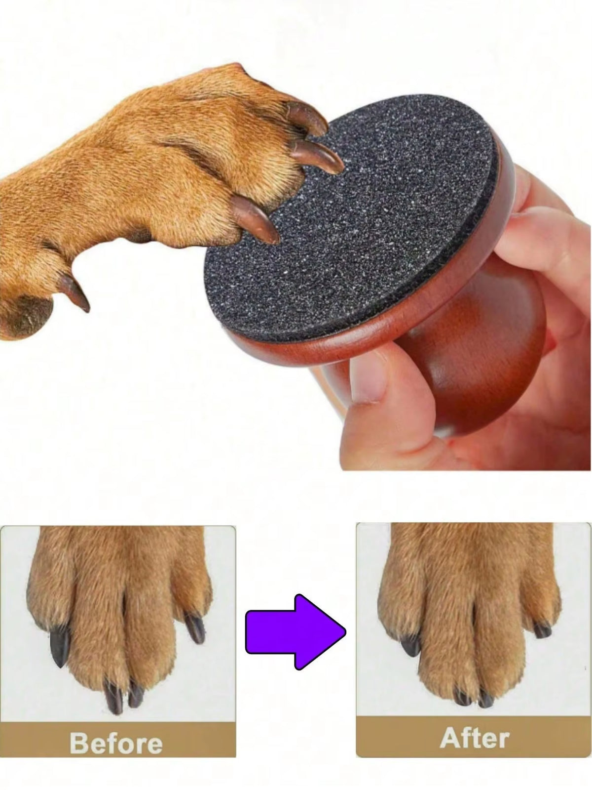 1Pc Wooden Pet Nail File, Dog Grooming Tool ,Household Detachable Claw Grinder Nail Scraper,Abrasive Can Be Replaced