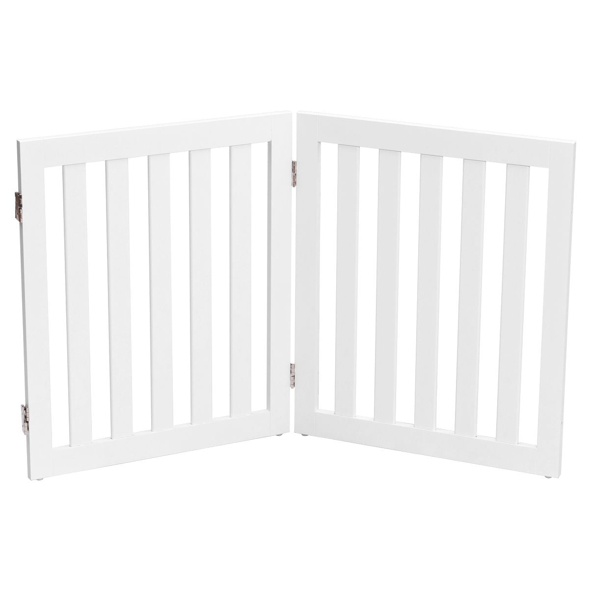 Cerca 2 Paneles Plegable Para Mascotas Valla De Madera Para Perros Puerta De Seguridad Barrera Expandible Blanco