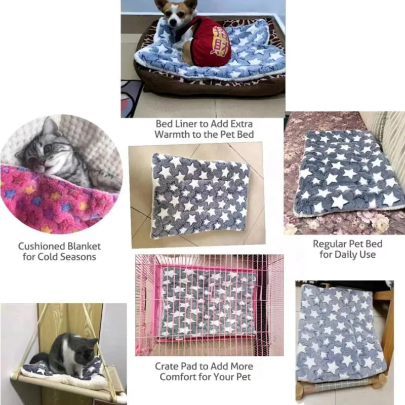 Flannel Pet Mat Dog Bed Cat Bed Thicken Sleeping Mat Dog Blanket Mat for Puppy Kitten Pet Dog Bed for Small Large Dogs Pet Rug