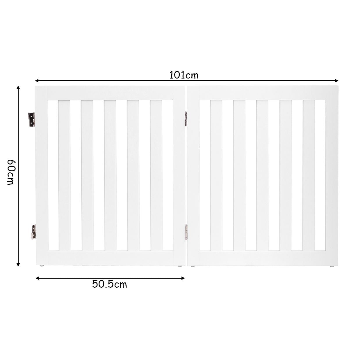 Cerca 2 Paneles Plegable Para Mascotas Valla De Madera Para Perros Puerta De Seguridad Barrera Expandible Blanco