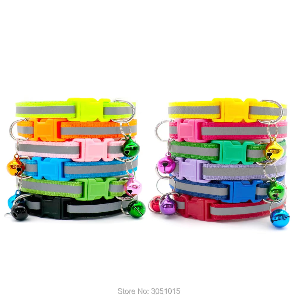 100Pcs Dog Collar with Bells Adjustable Customize Necklace Puppy Kitten Collar Accessories Pet Shop Products Rabbit Neck Strap