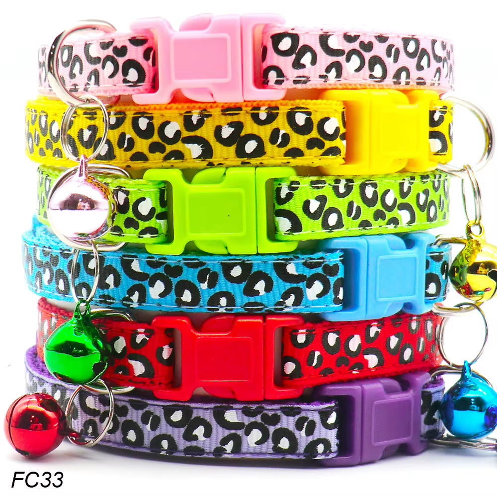 100Pcs Dog Collar with Bells Adjustable Customize Necklace Puppy Kitten Collar Accessories Pet Shop Products Rabbit Neck Strap