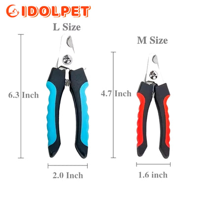 Professional Pet Nail Clipper with Safety Guard Stainless Steel Scissors Cat Dog for Claw Care Grooming Supplies Size Fits