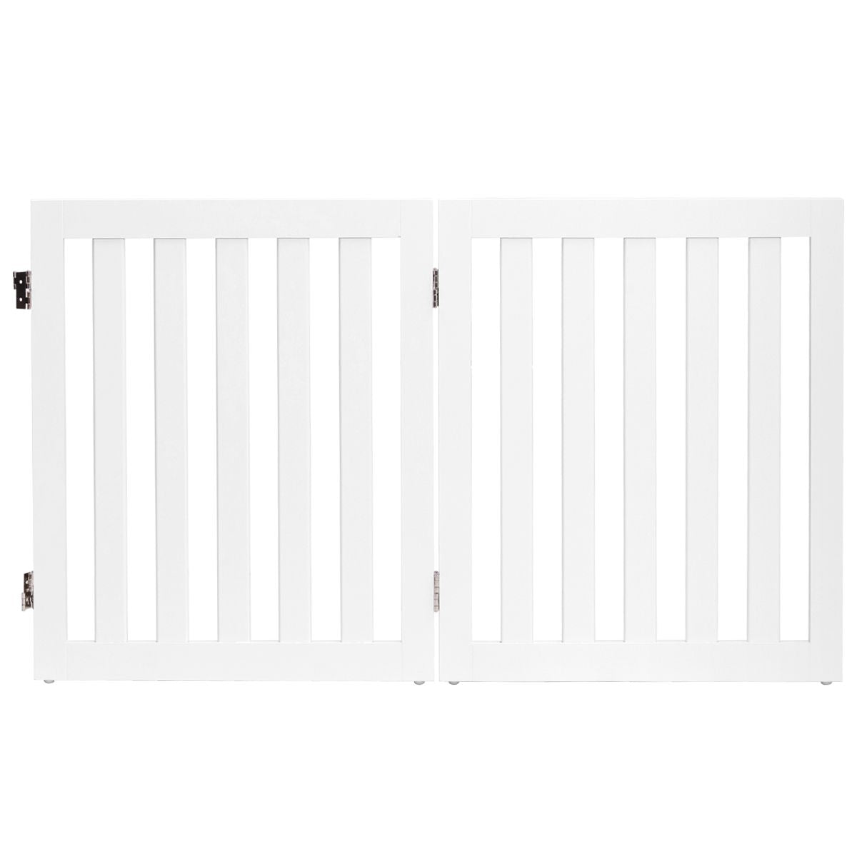 Cerca 2 Paneles Plegable Para Mascotas Valla De Madera Para Perros Puerta De Seguridad Barrera Expandible Blanco