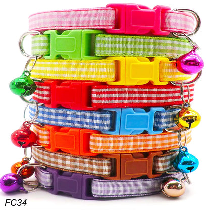 100Pcs Dog Collar with Bells Adjustable Customize Necklace Puppy Kitten Collar Accessories Pet Shop Products Rabbit Neck Strap