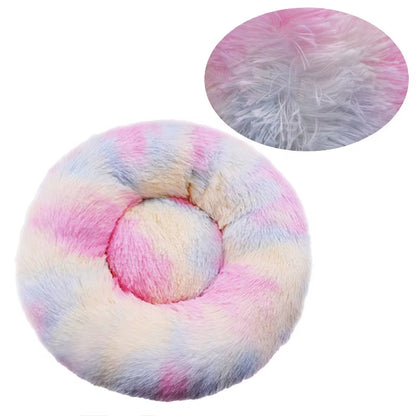Round Dog Bed Winter Warm Cat Bed Plush Basket for Dog Washable Pet Bed for Small Medium Large Dog Sofa Cat